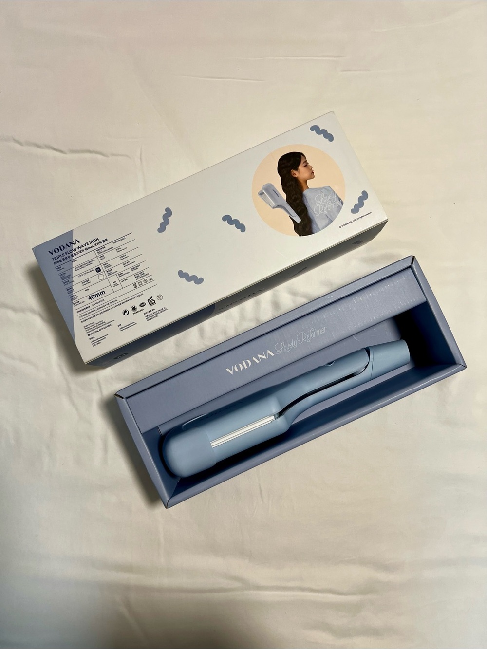 VODANA Triple Flow Wave Iron 40mm Creamy Blue